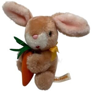 Russ Berrie Plush Bunny Rabbit Carrot 90s Vintage Easter